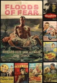 4m098 LOT OF 11 FOLDED ENGLISH ONE-SHEETS 1950s great images from a variety of different movies!