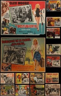 4m065 LOT OF 15 BAD GIRL MEXICAN LOBBY CARDS 1950s-1960s great scenes & sexy border art!