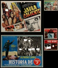 4m074 LOT OF 5 BAD GIRL MEXICAN LOBBY CARDS 1960s-1970s wild images with nudity & great art!