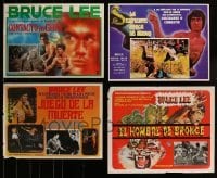 4m076 LOT OF 4 MEXICAN OR SOUTH AMERICAN LOBBY CARDS FROM BRUCE LEE MOVIES 1960s cool scenes!
