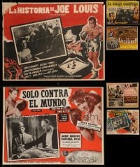 4m073 LOT OF 6 BOXING MEXICAN LOBBY CARDS 1950s-1960s great movie scenes!