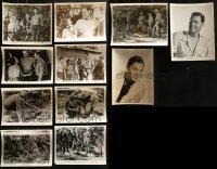 4m346 LOT OF 11 JOHNNY WEISSMULLER 8X10 STILLS 1940s-1950s great scenes from some of his movies!