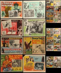 4m052 LOT OF 28 MEXICAN LOBBY CARDS 1940s-1950s great scenes from a variety of different movies!