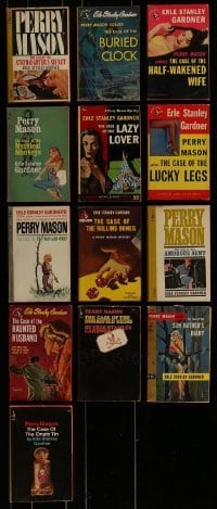4m262 LOT OF 13 PERRY MASON SOFTCOVER POCKET BOOKS 1950s-1960s detective stories w/cool cover art!