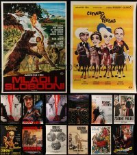 4m416 LOT OF 14 UNFOLDED AND FORMERLY FOLDED NON-U.S. POSTERS 1960s-1990s cool movie images!