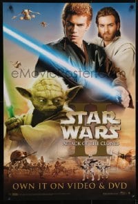 4r473 ATTACK OF THE CLONES 27x40 video poster 2002 Star Wars Episode II, Yoda, Anakin & Obi Wan!