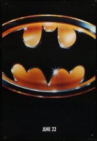 4r620 BATMAN teaser 1sh 1989 directed by Tim Burton, cool image of Bat logo, matte finish!