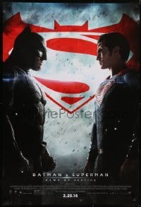 4r628 BATMAN V SUPERMAN advance DS 1sh 2016 Ben Affleck and Henry Cavill in title roles facing off!