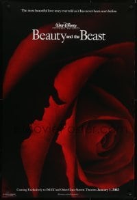 4r634 BEAUTY & THE BEAST IMAX DS 1sh R2002 Walt Disney cartoon classic, art of cast in rose!