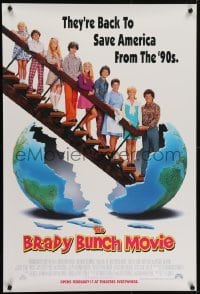 4r648 BRADY BUNCH MOVIE advance 1sh 1995 Betty Thomas directed, Shelley Long & Gary Cole as Mike & Carol!