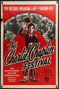 4r664 CHARLIE CHAPLIN FESTIVAL 1sh R1960s comedy shorts, everybody thought he was a tramp!