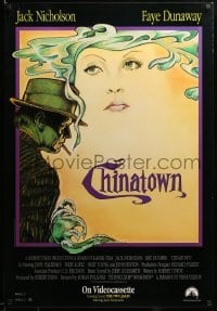 4r479 CHINATOWN 27x40 video poster R1990 Roman Polanski directed classic, artwork by Jim Pearsall!