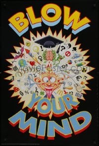 4r587 BLOW YOUR MIND 24x36 German commercial poster 2002 cool marijuana drugs artwork by Behrendt!