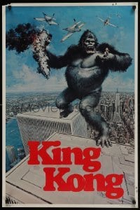 4r555 KING KONG 23x35 commercial poster 1976 Bridges, sexy Jessica Lange & BIG Ape, John Berkey art!