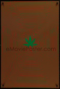 4r327 MIND WARP 24x36 Swiss commercial poster 2006 red & green Suzy Smart art of a marijuana leaf!