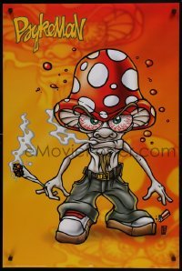 4r317 PSYKOMAN 25x37 German commercial poster 2004 cool marijuana drugs artwork, mushroom head!