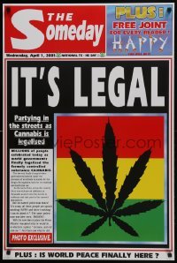 4r332 SOMEDAY 24x36 Swiss commercial poster 1997 Bidwell art, hoping for marijuana legalization!