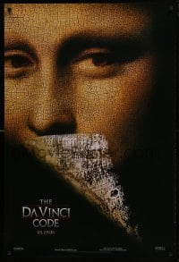 4r676 DA VINCI CODE teaser DS 1sh 2006 Tom Hanks, Audrey Tautou, novel by Dan Brown, Mona Lisa!