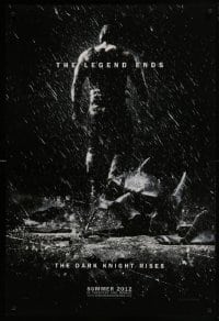4r681 DARK KNIGHT RISES teaser DS 1sh 2012 Tom Hardy as Bane, cool image of broken mask in the rain!