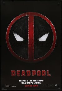 4r686 DEADPOOL style A int'l teaser DS 1sh 2016 Reynolds, Marvel, the beginning of a happy ending!