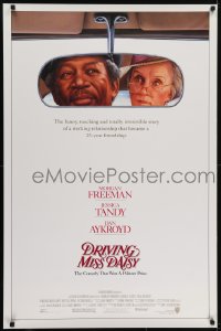 4r695 DRIVING MISS DAISY 1sh 1989 art of Morgan Freeman & Jessica Tandy, Bruce Beresford directed!