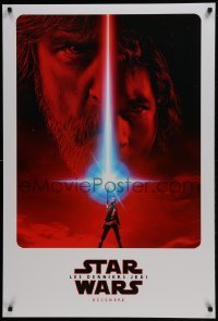 4r792 LAST JEDI int'l French language teaser DS 1sh 2017 Star Wars, image of Hamill, Driver, Ridley