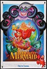 4r804 LITTLE MERMAID int'l advance DS 1sh R1998 Ariel & cast, Disney underwater cartoon!