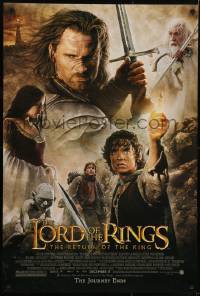 4r810 LORD OF THE RINGS: THE RETURN OF THE KING advance DS 1sh 2003 Jackson, cast montage!