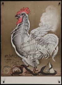 4r165 FRANCISZEK STAROWIEYSKI commercial Polish 27x37 1990s Anatomia Czasu, wild art of rooster!