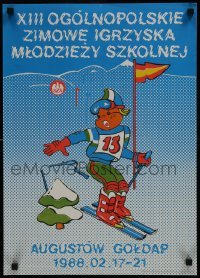 4r153 XIII OGOLNOPOLSKIE ZIMOWE IGRZYSKA MLODZIEZY SZKOLNEJ Polish 16x23 1987 wacky skier!