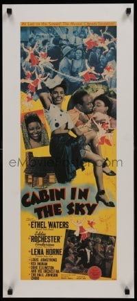 4r531 CABIN IN THE SKY 15x34 REPRO poster 1980s full-length Lena Horne, Rochester & Ethel Waters!