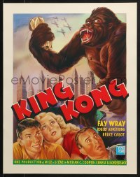 4r539 KING KONG 16x20 REPRO poster 1990s Fay Wray, Robert Armstrong & the giant ape!
