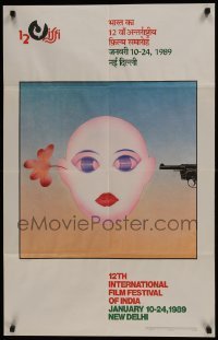 4r100 12TH INTERNATIONAL FILM FESTIVAL OF INDIA 23x35 Indian film festival poster 1989 Satish Sud!