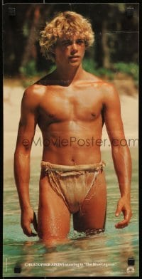 4r338 BLUE LAGOON 11x22 special poster 1980 great image of barechested young Christopher Atkins!