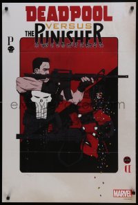 4r345 DEADPOOL/PUNISHER 24x36 special poster 2017 Marvel Comics, Declan Shalvey art, they fight it out!