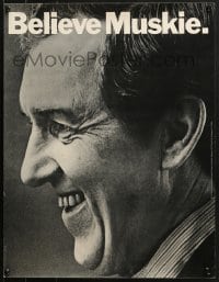 4r034 EDMUND MUSKIE 17x22 political campaign 1972 cool close-up of the politician!