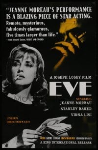 4r353 EVA 22x34 special poster R2000 Joseph Losey, wonderful image of sexy smoking Jeanne Moreau!