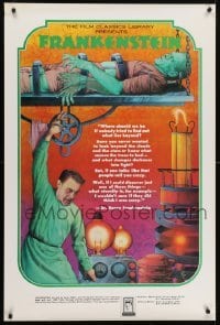 4r051 FRANKENSTEIN 30x45 advertising poster 1974 cool Melo art of the monster and Doctor!