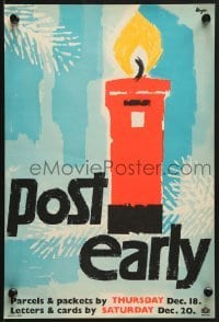 4r439 GENERAL POST OFFICE 10x14 English special poster 1958 cool art of burning candle by Unger!