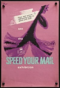 4r440 GENERAL POST OFFICE 10x15 English special poster 1950s speed your mail, cool Unger art!
