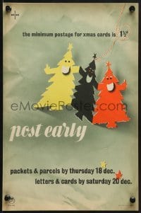 4r441 GENERAL POST OFFICE 10x15 English special poster 1952 Unger art of dancing Christmas trees!