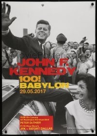 4r093 JOHN F. KENNEDY 100 24x33 German film festival poster 2017 on back of the convertible!