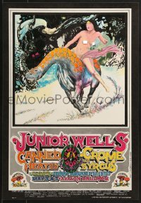 4r244 JUNIOR WELLS/CANNED HEAT/CROME SYRCUS/CLOVER 14x20 music poster 1968 1st printing!