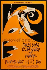 4r255 MILES DAVIS/ELVIN BISHOP GROUP/MANDRILL 14x21 music poster 1971 David Singer artwork!
