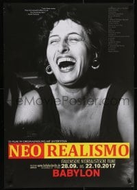 4r096 NEO REALISMO 24x33 German film festival poster 2017 close-up image of a Anna Magnani laughing!