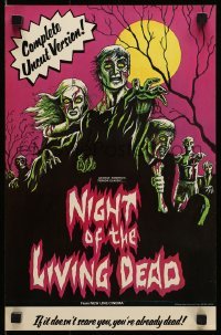 4r380 NIGHT OF THE LIVING DEAD 11x17 special poster R1978 George Romero zombie classic, New Line!