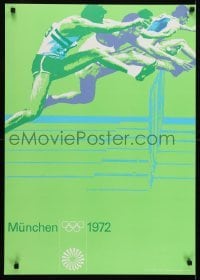 4r277 OLYMPISCHE SPIELE MUNCHEN 1972 24x33 German special poster 1970 hurdlers by Albrecht Gaebele!
