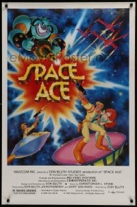 4r406 SPACE ACE 27x41 special poster 1983 Don Bluth animated interactive laserdisc arcade game!