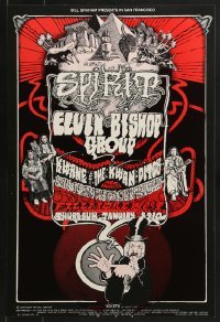4r268 SPIRIT/ELVIN BISHOP GROUP/KWANE & THE KWANDITOS 14x21 music poster 1971 Norman Orr art!