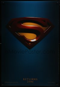 4r950 SUPERMAN RETURNS teaser DS 1sh 2006 Bryan Singer, Routh, Bosworth, Spacey, cool logo!